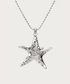 Large Starfish Necklace in Silver