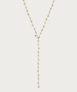 Lemon Crystal Long Chain in Silver