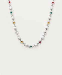 Daisy Pearl Necklace in Silver - En Route Jewelry